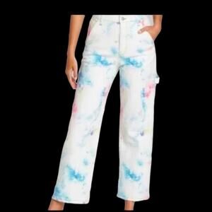 Wild Fable High Rise Pink and Blue Tie Dye Carpenter Jeans Size 00